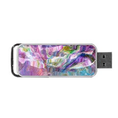 Fuchsia On Turquoise Flow Portable Usb Flash (one Side) by kaleidomarblingart