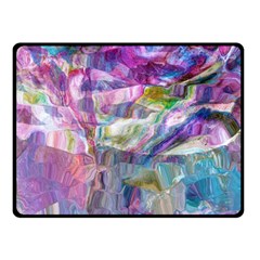 Fuchsia On Turquoise Flow Two Sides Fleece Blanket (small) by kaleidomarblingart