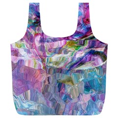 Fuchsia On Turquoise Flow Full Print Recycle Bag (xl) by kaleidomarblingart