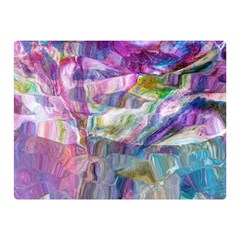 Fuchsia On Turquoise Flow Two Sides Premium Plush Fleece Blanket (mini) by kaleidomarblingart