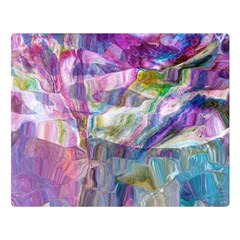 Fuchsia On Turquoise Flow Two Sides Premium Plush Fleece Blanket (large) by kaleidomarblingart