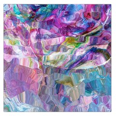 Fuchsia On Turquoise Flow Square Satin Scarf (36  X 36 ) by kaleidomarblingart