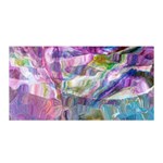 Fuchsia on turquoise flow Satin Wrap 35  x 70  Front