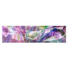 Fuchsia On Turquoise Flow Oblong Satin Scarf (16  X 60 ) by kaleidomarblingart