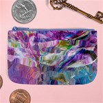 Fuchsia on turquoise flow Large Coin Purse Front