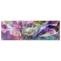 Fuchsia On Turquoise Flow Banner And Sign 9  X 3  by kaleidomarblingart