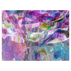 Fuchsia On Turquoise Flow Premium Plush Fleece Blanket (extra Small) by kaleidomarblingart