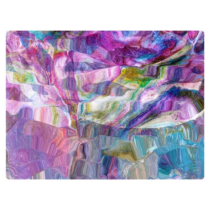 Fuchsia on turquoise flow Premium Plush Fleece Blanket (Extra Small)