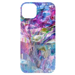 Fuchsia On Turquoise Flow Iphone 14 Plus Black Uv Print Case by kaleidomarblingart