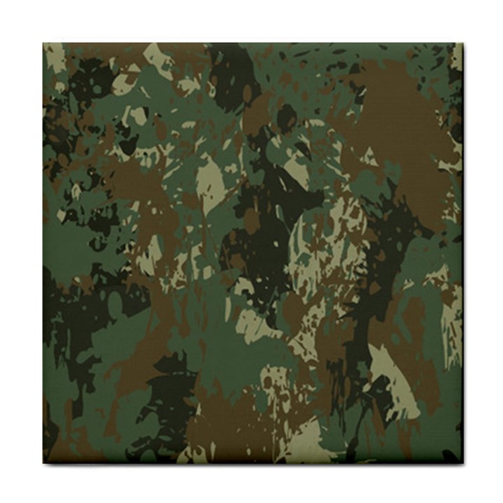 Camouflage Splatters Background Tile Coaster