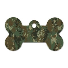 Camouflage Splatters Background Dog Tag Bone (two Sides) by Grandong