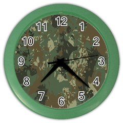 Camouflage Splatters Background Color Wall Clock by Grandong