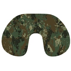 Camouflage Splatters Background Travel Neck Pillow by Grandong