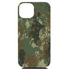 Camouflage Splatters Background Iphone 14 Black Uv Print Case by Grandong