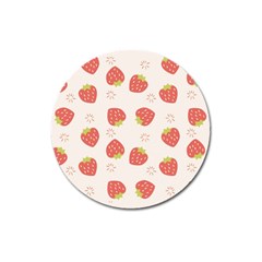 Strawberries Pattern Design Magnet 3  (round) by Grandong