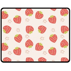 Strawberries Pattern Design Two Sides Fleece Blanket (medium) by Grandong