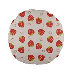 Strawberries Pattern Design Standard 15  Premium Flano Round Cushions by Grandong