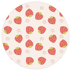 Strawberries Pattern Design Round Trivet by Grandong