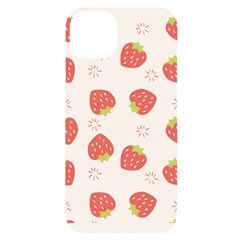 Strawberries Pattern Design Iphone 14 Plus Black Uv Print Case by Grandong