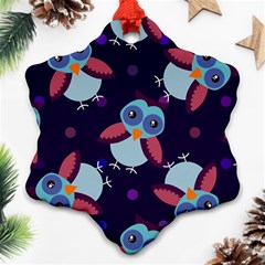 Owl Pattern Background Ornament (snowflake)