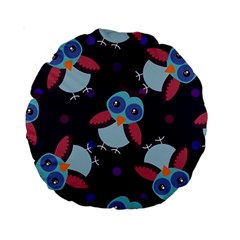 Owl Pattern Background Standard 15  Premium Round Cushions by Grandong