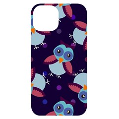 Owl Pattern Background Iphone 14 Black Uv Print Case by Grandong