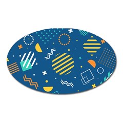 Flat Design Geometric Shapes Background Oval Magnet