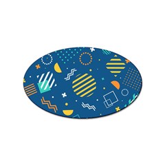 Flat Design Geometric Shapes Background Sticker Oval (100 Pack)