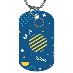 Flat Design Geometric Shapes Background Dog Tag (two Sides) by Grandong