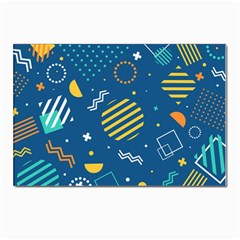 Flat Design Geometric Shapes Background Postcard 4 x 6  (pkg Of 10) by Grandong