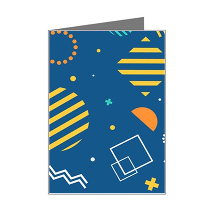 Flat Design Geometric Shapes Background Mini Greeting Card