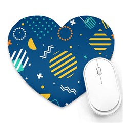 Flat Design Geometric Shapes Background Heart Mousepad by Grandong