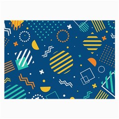 Flat Design Geometric Shapes Background Large Glasses Cloth (2 Sides) by Grandong