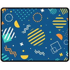 Flat Design Geometric Shapes Background Fleece Blanket (medium) by Grandong