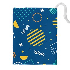 Flat Design Geometric Shapes Background Drawstring Pouch (5xl) by Grandong