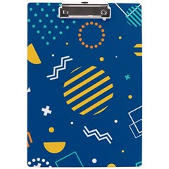 Flat Design Geometric Shapes Background A4 Acrylic Clipboard by Grandong