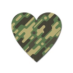 Camouflage Pattern Background Heart Magnet by Grandong