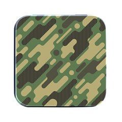 Camouflage Pattern Background Square Metal Box (black) by Grandong