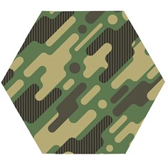 Camouflage Pattern Background Wooden Puzzle Hexagon by Grandong