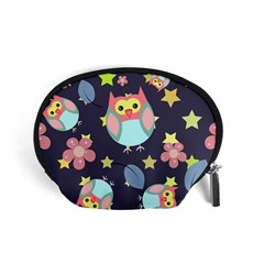 Owl Stars Pattern Background Accessory Pouch (small) by Grandong