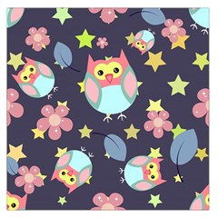 Owl Stars Pattern Background Square Satin Scarf (36  X 36 ) by Grandong