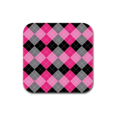 Seamless Argyle Pattern Rubber Square Coaster (4 Pack) by Grandong