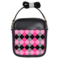 Seamless Argyle Pattern Girls Sling Bag by Grandong