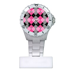 Seamless Argyle Pattern Plastic Nurses Watch by Grandong