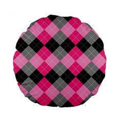 Seamless Argyle Pattern Standard 15  Premium Flano Round Cushions by Grandong