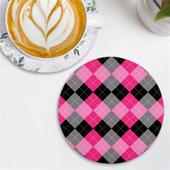 Seamless Argyle Pattern Uv Print Round Tile Coaster