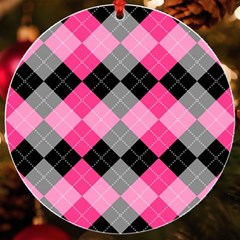 Seamless Argyle Pattern Uv Print Acrylic Ornament Round by Grandong