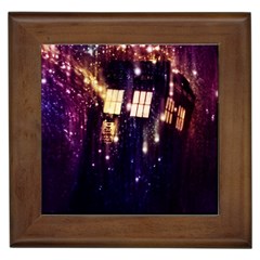 Tardis Regeneration Art Doctor Who Paint Purple Sci Fi Space Star Time Machine Framed Tile by Cemarart