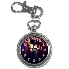 Tardis Regeneration Art Doctor Who Paint Purple Sci Fi Space Star Time Machine Key Chain Watches by Cemarart