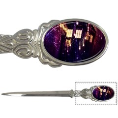 Tardis Regeneration Art Doctor Who Paint Purple Sci Fi Space Star Time Machine Letter Opener by Cemarart